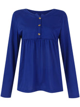 Load image into Gallery viewer, Half Button Long Sleeve T-Shirt