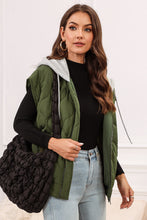 Load image into Gallery viewer, Drawstring Zip Up Hooded Vest Coat
