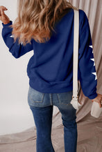 Load image into Gallery viewer, GAME DAY Star Round Neck Long Sleeve Sweatshirt