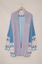 Load image into Gallery viewer, Geometric Open Front Long Sleeve Cardigan