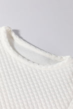 Load image into Gallery viewer, Textured Round Neck Puff Sleeve Blouse