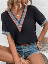 Load image into Gallery viewer, Full Size V-Neck Short Sleeve Blouse