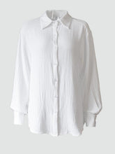 Load image into Gallery viewer, Textured Collared Neck Long Sleeve Shirt