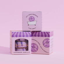 Load image into Gallery viewer, Lavender Vanilla Bath Treats (3 pc bath bomb set)
