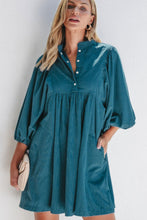 Load image into Gallery viewer, Corduroy Quarter Snap Three-Quarter Sleeve Dress