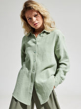 Load image into Gallery viewer, Textured Collared Neck Long Sleeve Shirt