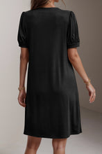 Load image into Gallery viewer, Pin-Tuck Notched Short Sleeve Dress
