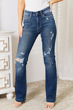 Load image into Gallery viewer, Judy Blue Full Size Mid Rise Hand Sand & Destroy Bootcut Jeans
