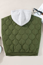 Load image into Gallery viewer, Drawstring Zip Up Hooded Vest Coat