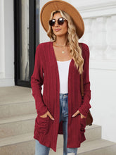 Load image into Gallery viewer, Pocketed Open Front Long Sleeve Cardigan