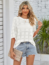 Load image into Gallery viewer, Openwork Round Neck Knit Top