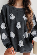 Load image into Gallery viewer, Glitter Ghost Round Neck Long Sleeve Sweatshirt