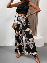 Load image into Gallery viewer, Ruffled Sleeveless Top and Printed Pants Set