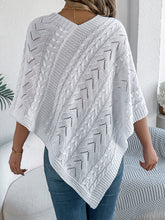 Load image into Gallery viewer, Cable-Knit Openwork Three-Quarter Sleeve Sweater