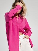 Load image into Gallery viewer, Textured Collared Neck Long Sleeve Shirt