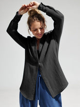 Load image into Gallery viewer, Textured Collared Neck Long Sleeve Shirt