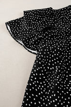 Load image into Gallery viewer, Ruffled Printed Round Neck Cap Sleeve Blouse