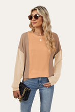Load image into Gallery viewer, Double Take Texture Contrast Round Neck Long Sleeve T-Shirt
