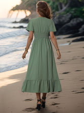 Load image into Gallery viewer, Surplice Flutter Sleeve Midi Dress