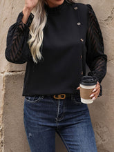 Load image into Gallery viewer, Mock Neck Flounce Sleeve Blouse