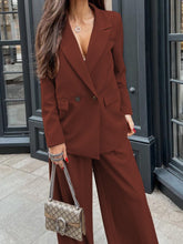 Load image into Gallery viewer, Buttoned Lapel Collar Long Sleeve Blazer and Pants Set