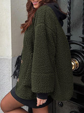 Load image into Gallery viewer, Contrast Button Up Sherpa Jacket with Pockets