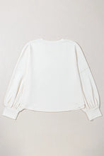 Load image into Gallery viewer, Plus Size Studded Star Round Neck Long Sleeve Blouse