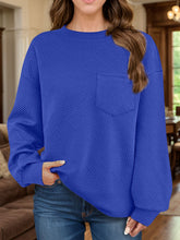 Load image into Gallery viewer, Full Size Texture Round Neck Long Sleeve Sweatshirt