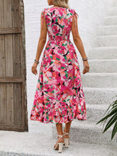 Load image into Gallery viewer, Ruffled Smocked Printed Sleeveless Dress
