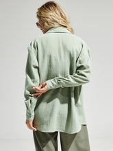 Load image into Gallery viewer, Textured Collared Neck Long Sleeve Shirt