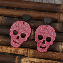 Load image into Gallery viewer, Acrylic Skeleton & Heart Earrings