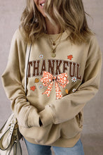 Load image into Gallery viewer, THANKFUL Bow Round Neck Long Sleeve Sweatshirt