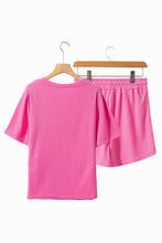 Load image into Gallery viewer, Waffle-Knit Bow Round Neck Top and Shorts Set