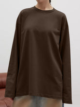 Load image into Gallery viewer, Round Neck Dropped Shoulder Long Sleeve T-Shirt