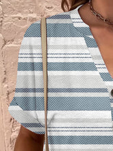 Load image into Gallery viewer, Full Size Printed Notched Short Sleeve Blouse