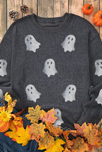 Load image into Gallery viewer, Glitter Ghost Round Neck Long Sleeve Sweatshirt