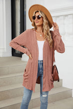Load image into Gallery viewer, Pocketed Open Front Long Sleeve Cardigan