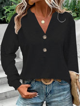 Load image into Gallery viewer, Eyelet Notched Long Sleeve T-Shirt