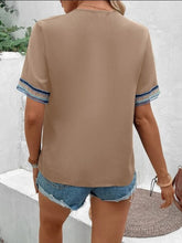 Load image into Gallery viewer, Full Size V-Neck Short Sleeve Blouse