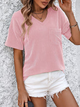 Load image into Gallery viewer, V-Neck Dropped Shoulder T-Shirt