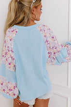 Load image into Gallery viewer, Printed Round Neck Balloon Sleeve Sweatshirt