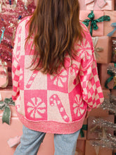 Load image into Gallery viewer, Candy Cane Round Neck Long Sleeve Sweater