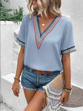 Load image into Gallery viewer, Full Size V-Neck Short Sleeve Blouse
