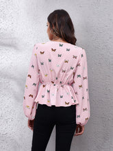 Load image into Gallery viewer, Printed V-Neck Long Sleeve Blouse