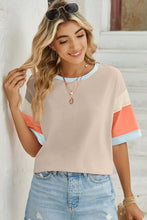 Load image into Gallery viewer, Lovelet Color Block Round Neck Half Sleeve T-Shirt