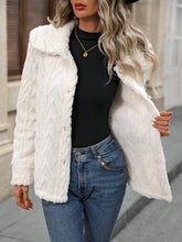 Load image into Gallery viewer, Fuzzy Texture Button Up Collared Neck Coat