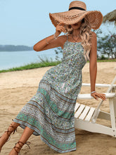 Load image into Gallery viewer, Tassel Printed Spaghetti Strap Dress