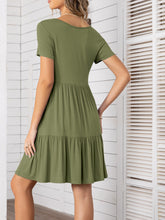 Load image into Gallery viewer, Round Neck Short Sleeve Mini Tee Dress