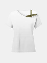 Load image into Gallery viewer, Asymmetrical Neck Short Sleeve T-Shirt