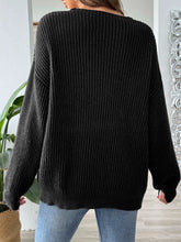 Load image into Gallery viewer, Contrast Dropped Shoulder Long Sleeve Sweater